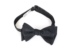 SUITSUPPLY Men Bowtie 93 x 7.4 cm Black Silk Pre-Tied Classic Formal Butterfly - Picture 1 of 5