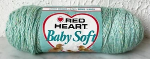 Vintage Red Heart Baby Soft Acrylic/Nylon Ombre Yarn-1 Skein Light Mint Twinkle - Picture 1 of 3