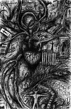 "How Could They?" JUDGEHYDROGEN giger dali inspired 11 x 17 poster 