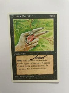 MTG ARTIST PROOF ITALIAN 4TH EDITION DEATHGRIP NM SIGNED ANSON MADDOCKS UNCOMMON - Picture 1 of 6