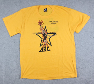 Nike VTG Blue Tag 1980s Single Stitch T-Shirt Men's XL 44-46 Yellow Graphic Art