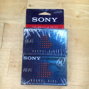 New Old Stock Sony HiFi 2 Pack 60 min Cassette Tapes Normal Bias - Picture 1 of 5