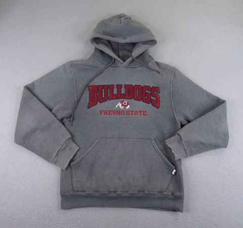 Vintage Fresno State Bulldogs Hoodie Mens XS Gray Russell Athletic Pullover Y2K Cover