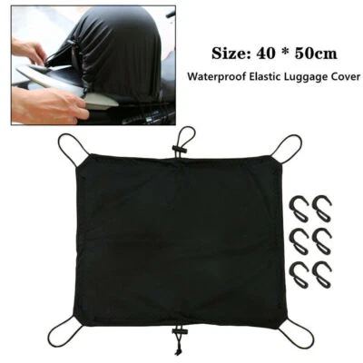 US Motorcycle Black Bike Trunk Seat Rear Rack Luggage Shelf Cover Elastic Cloth - Image 1 of 4