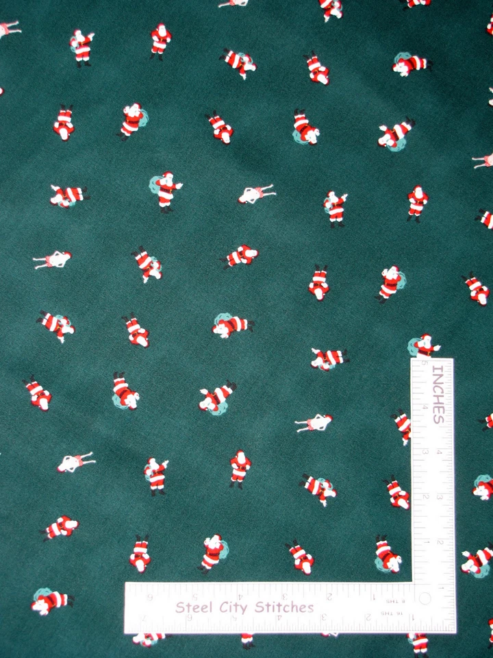 Navidad Papá Noel St Nick Toss Hunter Tela de Algodón Verde Dear Stella Yard Foto 1 de 1