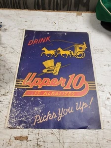 VNT Reproduktion Getränk Upper 10 Es alkalisiert nimmt Sie auf Papier Schild Werbung. 15x11 - Bild 1 von 5