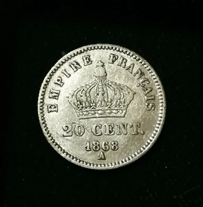 RARE 352 K mint **** 20 centimes Napoleon III 1868 A **** - Imagen 1 de 2