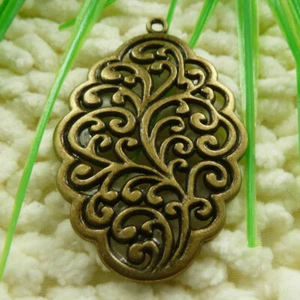 30 Pcs Bronze Plated Flower Charms Pendant 54X35MM S1823 DIY Jewelry Making - Picture 1 of 6