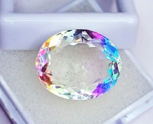 Mystic Quartz Fancy Cut 13.60 Ct Certified Loose Gemstone With Free Gift - Picture 1 of 6