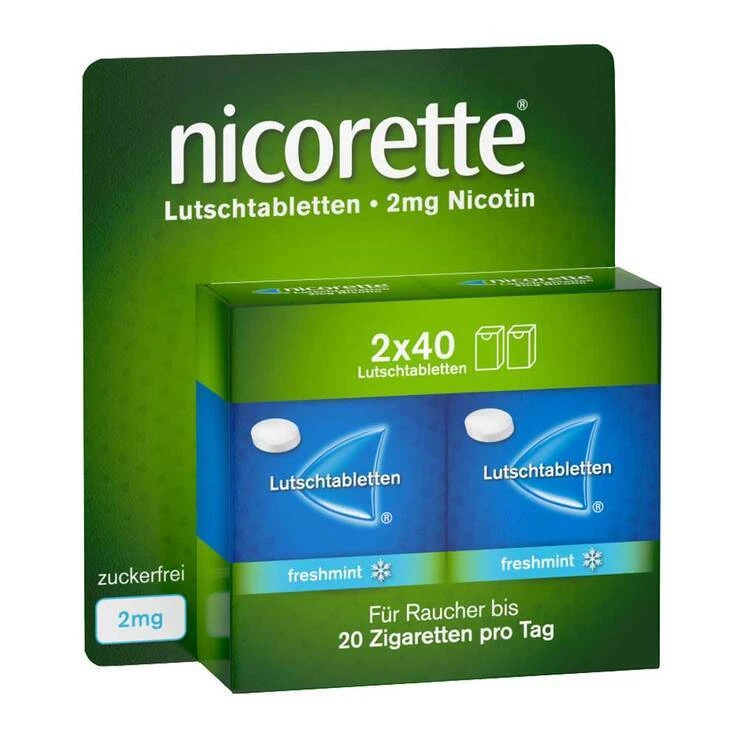 Nicorette freshmint 2 mg Lutschtabletten gepresst · 80 St · PZN 09633907 918092 - Bild 1 von 1