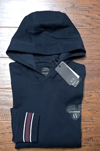 Armani Exchange A/X $ 170 Herren Nachhaltigkeit Marine Logo Patch Baumwolle Hoodie XL - Bild 1 von 13