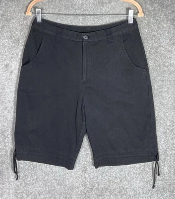 Pantalones capri Studio Works Petite para mujer talla 10P negros con bolsillos en el dobladillo Foto 1 de 4