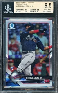 Bowman Chrome Ronald Acuna Jr RC 2018 refractor/499 Braves #40 gema como nueva BGS 9,5 - Imagen 1 de 2