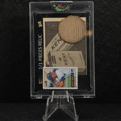 Mickey Mantle 1/1 perilla de murciélago y reliquia de sello - 2020 piezas de barra de los Yankees pasados Foto 1 de 2