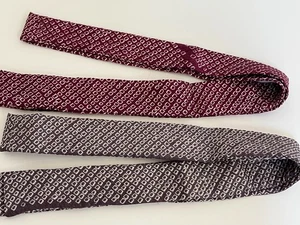 2 Pc Handmade Vintage Japanese OBI Silk Sash Belt 51"L x 1.5"W Shibori Print - Picture 1 of 3