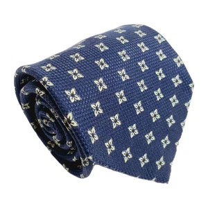Cremieux Blue Geometric Men's Designer Silk Necktie Jacquard Fabric 57x3.75" - Picture 1 of 5