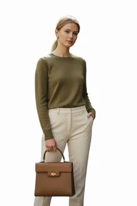 Valentino Garavani Tasche hellbraun Leder Umhängetasche Top Griff camel Logo Vintage - Bild 1 von 17