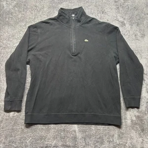 Lacoste Sweater Mens 9 (US 4XL) Black 1/4 Zip Crocodile Golf Casual Preppy - Picture 1 of 10