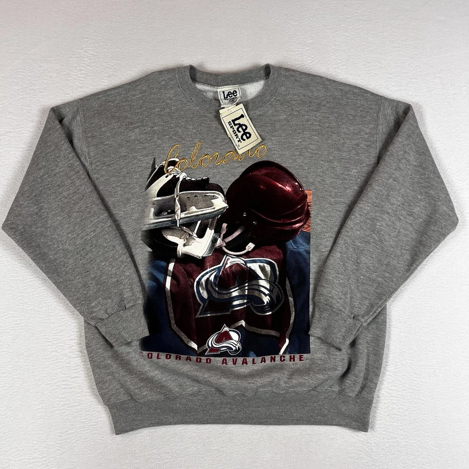 Sudadera De Colección Años 90 Lee Sport Colorado Avalanche NHL Gris Talla XL 1996 NUEVA CON ETIQUETAS Foto 1 de 4