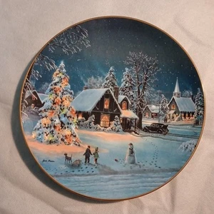"Oh Christmas Tree" 1993 de Jesse Barnes - Plato de porcelana BradEx #3963A y certificado de autenticidad - Imagen 1 de 8