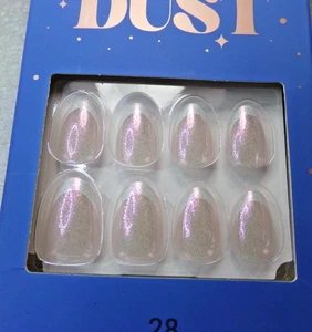 KISS  Dream Dust NAILS Shiny Glittery Iridescent French GLUE ON Short LENGTH - Picture 1 of 4