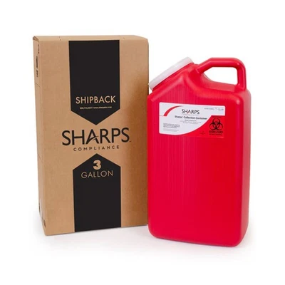 Sharps Recovery System Mailback Sharps Container 3 gal. Entrada vertical - Imagem 1 de 3