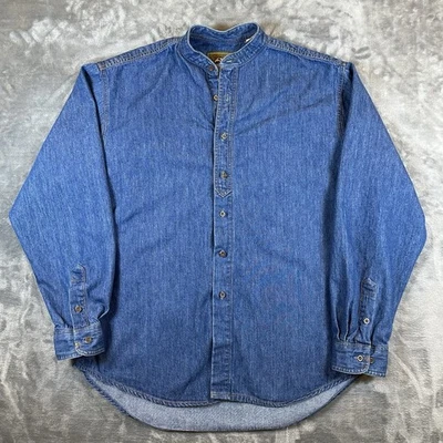 Camisa Cinch Para Hombre M Azul Denim Manga Larga Con Botones Western 100% Algodón Foto 1 de 4