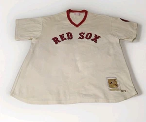 100% Authentic Mitchell & Ness 1975 Carlton Fisk Boston Red Sox Trikot Gr. 3XL - Bild 1 von 9