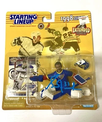 Grant Fuhr Firmado Automático “Alineación Inicial” NHL Blues Goalie Legend Salón de la fama Foto 1 de 4