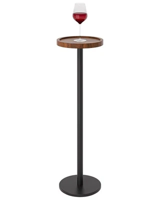 Drink Table, Small Pedestal Side Table, Round Cocktail Table, Circle End Tabl... - Image 1 of 4