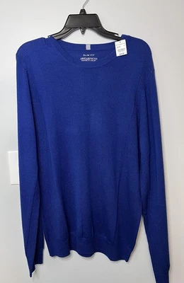 Kenneth Cole Awearness мужской XXL синий мериносовой шерсти смесь свитер Slim Fit новый с Ярлыками - Изображение 1 из 4