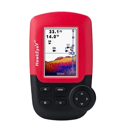 HawkEye Fishtrax 1C Fish Finder with HD Color Virtuview Display, Black/Red, 2" H - Image 1 of 4