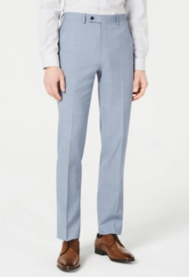 Calvin Klein Men Slim Fit Wool Blend Stretch Suit Pants Light Blue Size 32X30 - Image 1 of 1