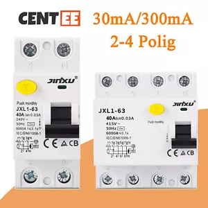 Interruttore di protezione corrente di guasto interruttore FI RCD 2,4 poli 30 mA 300 mA 16A 25A 40A 63A - Foto 1 di 14