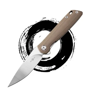 Drop Point Folding Knife Pocket Hunting Survival Camping Tactical D2 Steel Flax - Picture 1 of 24