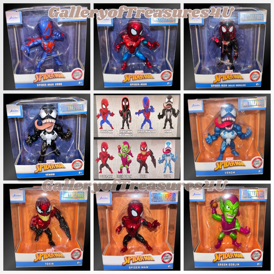 Marvel Spider-Man  Metalfigs Blue Venom Toxin Green Goblin Miles Morales 2.5" - Image 1 of 1