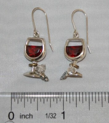 Pendientes de copa de vino tinto de plata de ley Silpada con dijes W1932 Foto 1 de 4