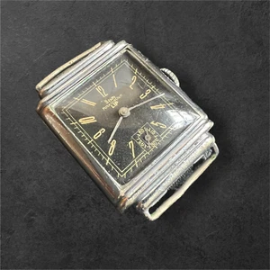 Orologio meccanico vintage labbro quadrato Sam Fabrication R235 quadrante nero per ricambi - Foto 1 di 8