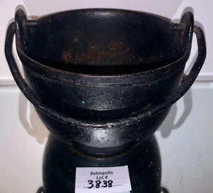 Antiker Gusseisen Kessel Kessel Topf Schmelzen 4" x 5,5" - Bild 1 von 11