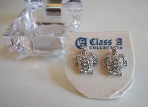 Modeschmuck Silber Finish mit Strass Schildkröte eleganter Ohrring mit Box - Bild 1 von 3
