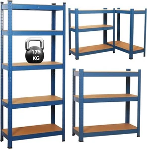 Heavy Duty 5 Tier Metal Garage Shelves Shelving Racking Storage Boltless Shelf - Picture 1 of 12