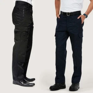 Cargo Trousers by UNEEK UC903 - Regular or Long - Black or Navy Action Workwear - Picture 1 of 8