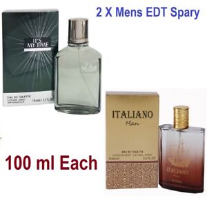 2 x Men's Perfumes eau de toilette Spray for him Mens Designer Fragrance 100ml 
