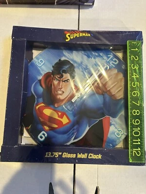 Marvel Comics 13-3/4" Glass Superman Classic Wall Clock - New In Box! - Imagem 1 de 4