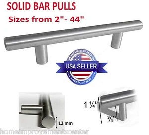 Küchenschrank Türgriff Gebürstetes Nickel MASSIV Stange zieht 4" 5" 6" 8" 10" - 44" - Bild 1 von 40