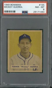 1949 Bowman #155 Mickey Guerra PSA 8 - Picture 1 of 2