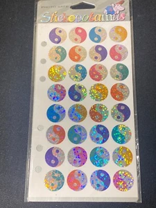 Vintage Rare Stickopotamus Binder Stickers Ying Yang Glitter Colors SP-MT-22 - Picture 1 of 6