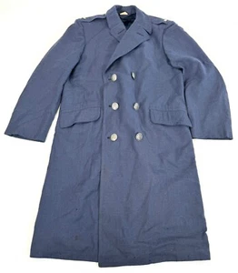 Vintage USAF Air Force Military Overcoat Serge Wool Blue Serge Pembroke Size 37R - Picture 1 of 9