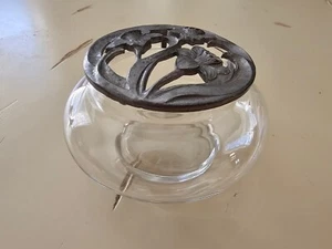 Vintage Newport Collection Potpourri Schüssel & Glas Zinn Blume Narzisse Deckel - Bild 1 von 6