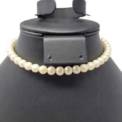 Винтажный искусственный жемчуг провода воротник ошейник ожерелье эластичной слоновой кости наслоения гламур - Изображение 1 из 4
